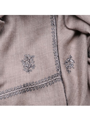 ALIA NERO, stola vera Pashmina 100% cashmere ricamata a mano