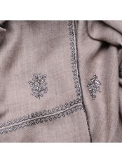 ALIA ZWART, echte Pashmina stola 100% handgeborduurd cashmere