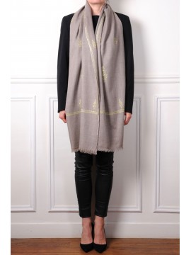 ALIA VERDE, stola vera Pashmina 100% cashmere ricamata a mano
