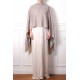 BIANCA BEIGE, étole véritable Pashmina 100% cachemire brodé main