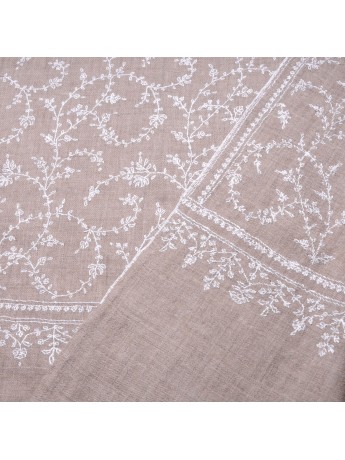 BIANCA BEIGE, real pashmina 100% cashmere with handmade embroideries