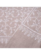 BIANCA BEIGE, stola vera Pashmina 100% cashmere ricamata a mano