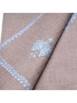 ALIA BLEU, étole véritable Pashmina 100% cachemire brodé main