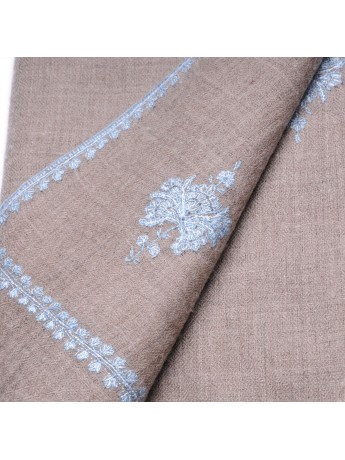 ALIA BLU, stola vera Pashmina 100% cashmere ricamata a mano