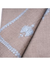 ALIA BLAUW, echte Pashmina stola 100% handgeborduurd cashmere