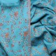 JANET BLEU, châle véritable pashmina 100% cachemire brodé main