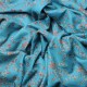 JANET BLEU, châle véritable pashmina 100% cachemire brodé main