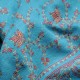 JANET BLEU, châle véritable pashmina 100% cachemire brodé main