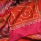 JANET RED, Real embroidered pashmina shawl 100% cashmere