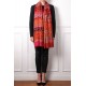 JANET RED, Real embroidered pashmina shawl 100% cashmere