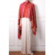 JANET RED, Real embroidered pashmina shawl 100% cashmere