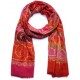 JANET RED, Real embroidered pashmina shawl 100% cashmere