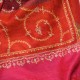 JANET RED, Real embroidered pashmina shawl 100% cashmere
