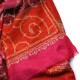 JANET RED, Real embroidered pashmina shawl 100% cashmere