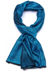 SEDA TURKOOIS, echte Pashmina stola 100% cashmere omkeerbaar