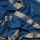 ZARI BLAU, Stola echter pashmina 100% handgewebter Kaschmir und lurex