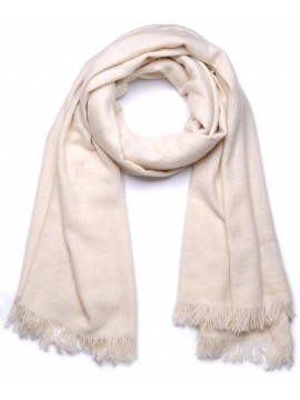NYOMA AVORIO, plaid Pashmina spessa 100% cashmere filata a mano