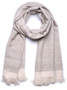 NYOMA BEIGE CHIARO, plaid Pashmina spessa 100% cashmere filata a mano