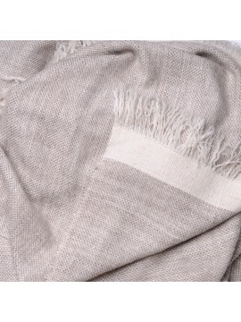 NYOMA BEIGE CLAIR, châle Pashmina épais 100% cachemire filé main
