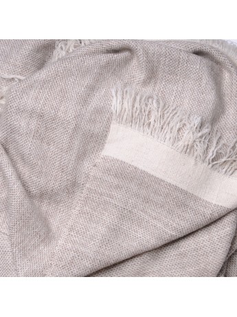 NYOMA BEIGE CLAIR, châle Pashmina épais 100% cachemire filé main