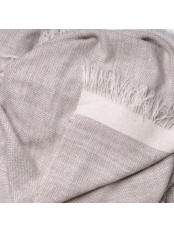 NYOMA HELLBEIGE, dicke Pashmina-Plaid aus 100% handgesponnenem Kaschmir