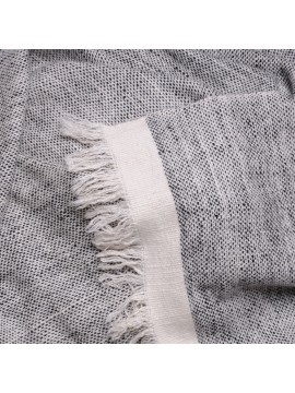 NYOMA GRIS, châle Pashmina épais 100% cachemire filé main