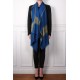 EMMA BLAU, echte Pashmina-Stola aus 100% Kaschmir, handbestickt