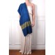 EMMA BLAU, echte Pashmina-Stola aus 100% Kaschmir, handbestickt
