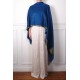 EMMA BLAU, echte Pashmina-Stola aus 100% Kaschmir, handbestickt