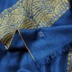 EMMA BLAU, echte Pashmina-Stola aus 100% Kaschmir, handbestickt