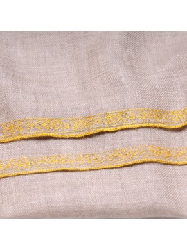 ELNA GOLD, echte handbestickte Pashmina-Stola 100% Kaschmir