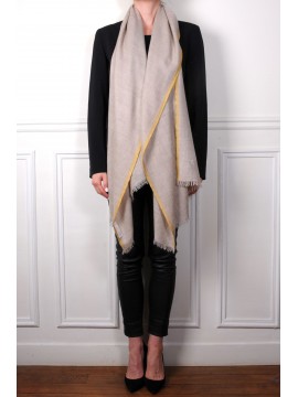 ELNA GOLD, echte handbestickte Pashmina-Stola 100% Kaschmir