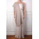 LINA BEIGE en GOUD, 100% cashmere handgeborduurde pashmina stola