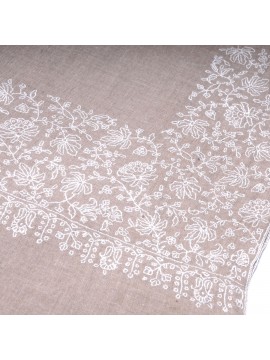 PATTY BEIGE, echte Pashmina-Stola aus 100% Kaschmir, handbestickt