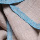 ELNA BLAU, echte handbestickte Pashmina-Stola 100% Kaschmir