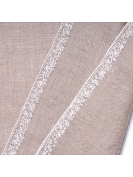 ELNA BIANCA, stola vera Pashmina 100% cashmere ricamata a mano