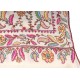 Genuine pashmina shawl 100% cashmere multicolored with full reversible embroideries 