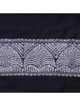 EMMA BLU NOTTE, stola pashmina ricamata a mano in 100% cashmere