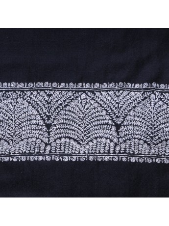 EMMA NIGHT, hand-embroidered 100% cashmere pashmina stole