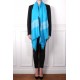 EMMA TURQUOISE, hand-embroidered 100% cashmere pashmina stole