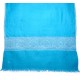 EMMA TURQUOISE, hand-embroidered 100% cashmere pashmina stole