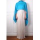 EMMA TURQUOISE, hand-embroidered 100% cashmere pashmina stole