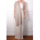 LINA BEIGE en GOUD, 100% cashmere handgeborduurde pashmina stola