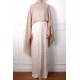 LINA BEIGE en GOUD, 100% cashmere handgeborduurde pashmina stola