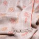 ARIEL BEIGE, étole véritable pashmina 100% cachemire brodé main