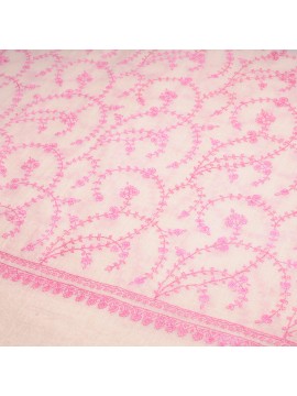 JULIA CREAM, real pashmina 100% cashmere with handmade embroideries
