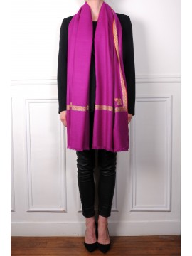 ASHLEY ROSA, scialle in pashmina ricamato a mano in 100% cashmere