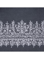 CHABI GRIGIO, scialle pashmina ricamata a mano in 100% cashmere