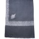 CHABI GREY, hand-embroidered 100% cashmere pashmina shawl