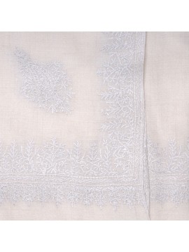 CHABI IVORY, real pashmina 100% cashmere with handmade embroideries